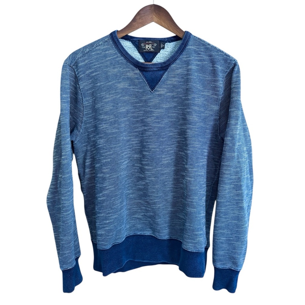 Ralph Lauren Double RL Men's Indigo Blue Double-V Sportswear Sweater